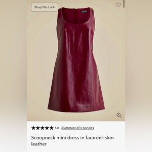 J. Crew Burgundy Faux Leather Mini Dress